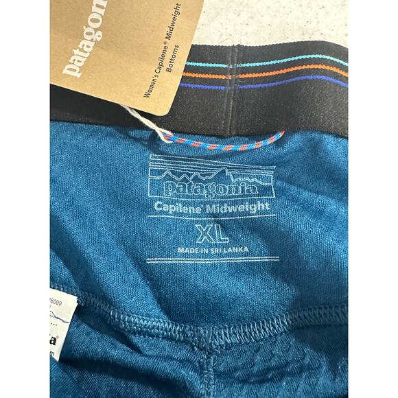 NEW Patagonia Capilene Bottoms pants Womens XL Blue Midweight Base layer $79 A32 - Picture 5 of 8